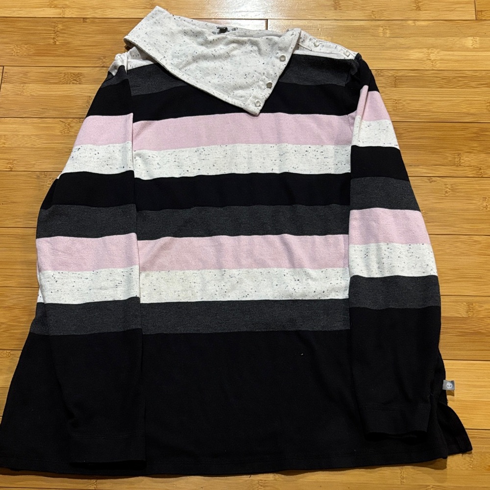 Talbots Speckled Knit Top in Cream and Black